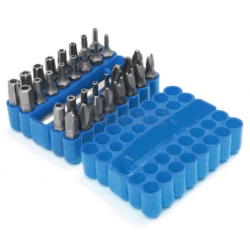 Security Bit 33Pcs Set Tamper Proof Torx Spanner Screwdriver Star Hex Holder Rod