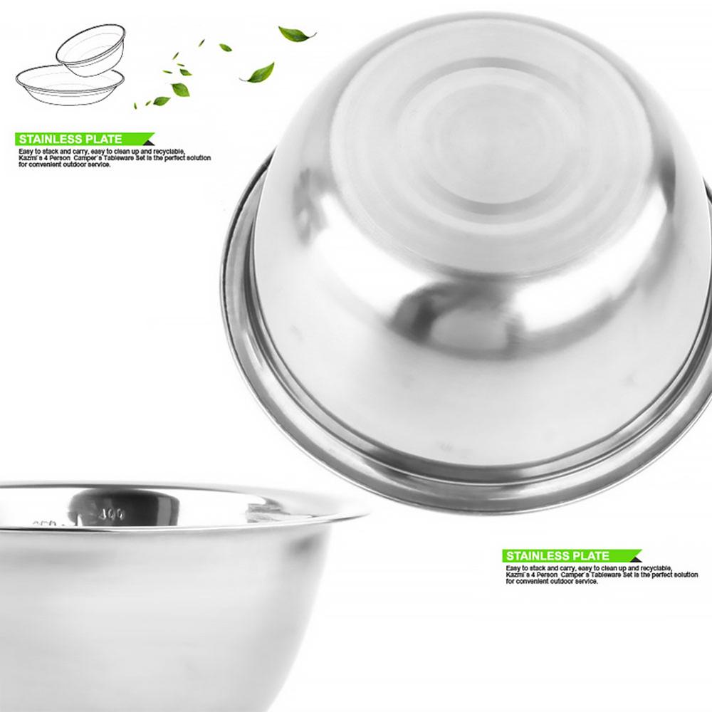 5 pz/set Ciotole In Acciaio Inox di Campeggio Portatile Ciotola di Famiglia All'aperto Fornello Da Cucina