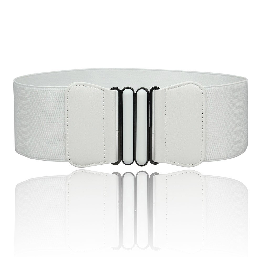 Cinturón ancho Vintage de para mujer, cinturones para elásticos de famosa de , cinturones para mujer de traje rojo Camel negro VB0007: VB0059 White