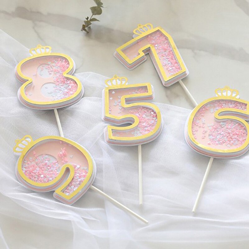 1pcs Number Cake Toppers Baby Shower Birthday Decoration Birthday Party Cake Insert Cake Decoration Wedding Cakes Dessert Decor