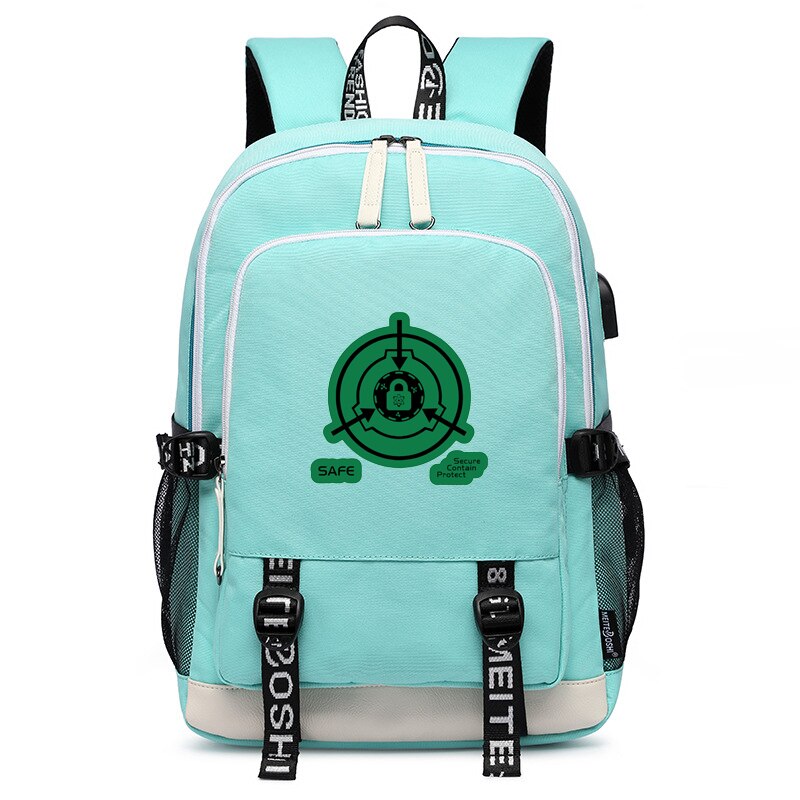 SCP Foundation Oxford Bookbag Large Travel Backpack Scp School Bags USB Charging Laptop Backpack Unisex Shoulder Bags Rugzak