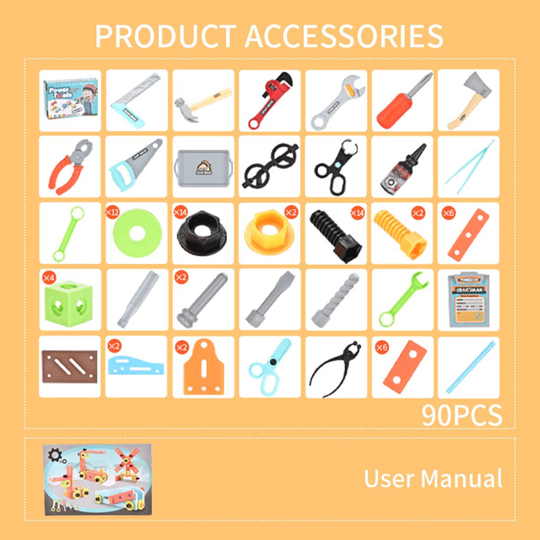 90pz Bambini Giochi Di Imitazione di Ingegneria di Simulazione di Assemblaggio Attrezzi Giocattolo per I Bambini Bambini Giocattoli Educativi Regalo Di Compleanno Di Natale