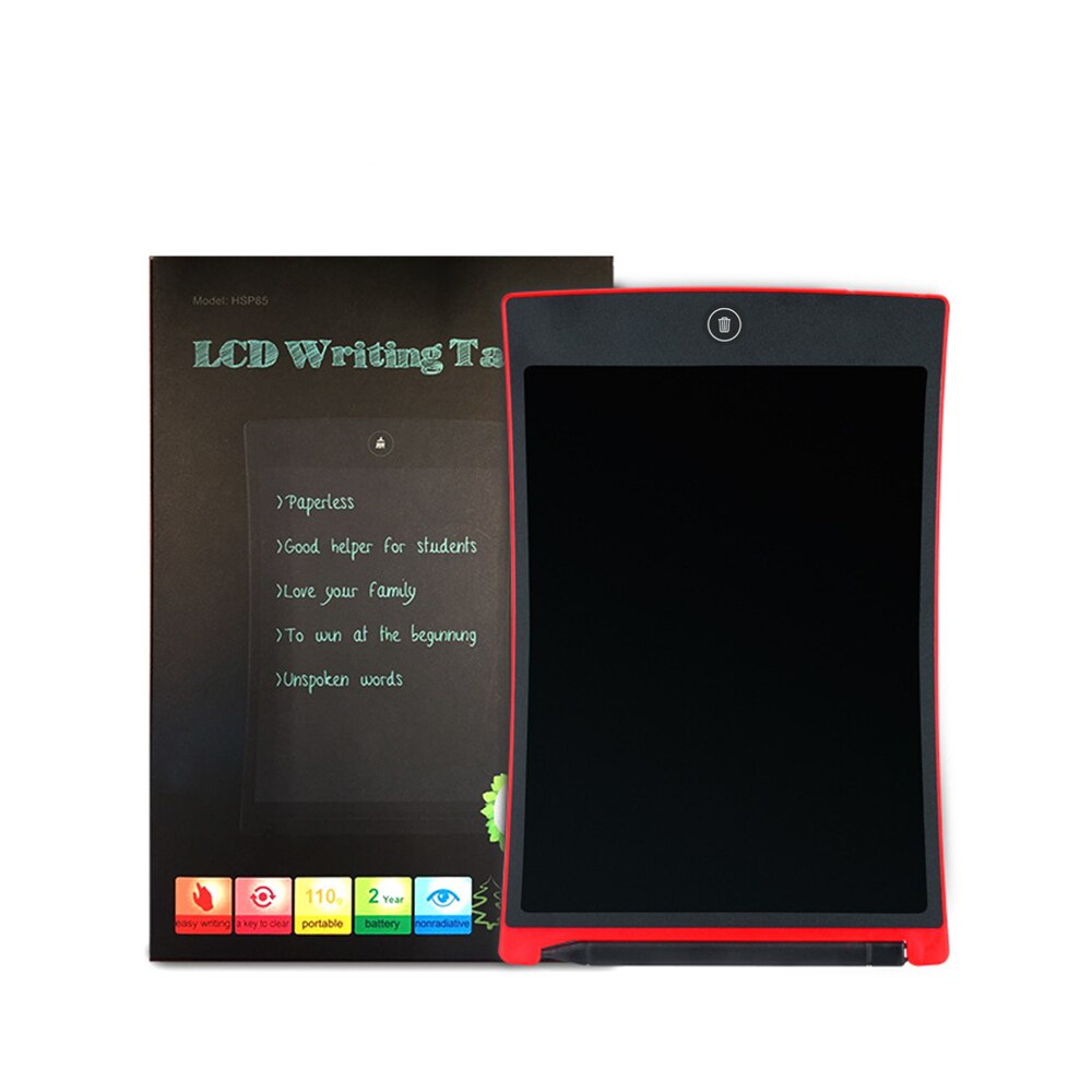 Newyes-tablet cyfrowy robić pisania i rysowania, ekran 8,5 cali, LCD, ręcznie pisanie, ultracienka tablica, podkładka, elektroniczne urządzenie: Czerwony