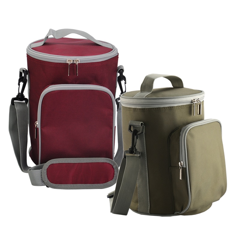 6L thermische lunch tas picknick box thermos vat vorm koeltas ice pack blikjes houder voedsel dranken wijn geïsoleerde carrier cool bag