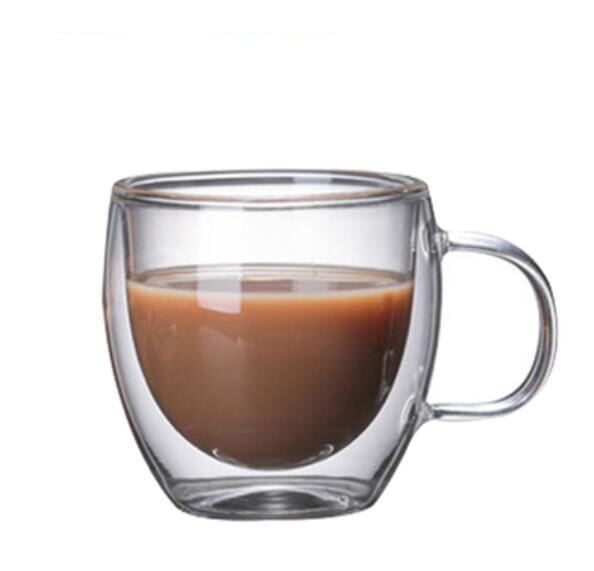Hoge capaciteit dubbelwandige glazen bekers bier koffiebekers hittebestendige drinkbekers theemokken transparant drinkgerei: B 150ml