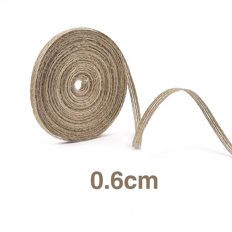 10M/Roll Jute Jute Rollen Hessische Lint Met Kant Vintage Rustieke Bruiloft Decoratie Party DIY Ambachten Kerstcadeau verpakking: Koper