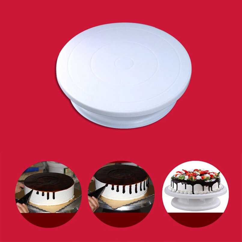 Plastic Cake Turntable Rotating Cake Stand Round DIY Pedestal Swivel Cake Decorating Turntable Useful Baking Pastry Tools