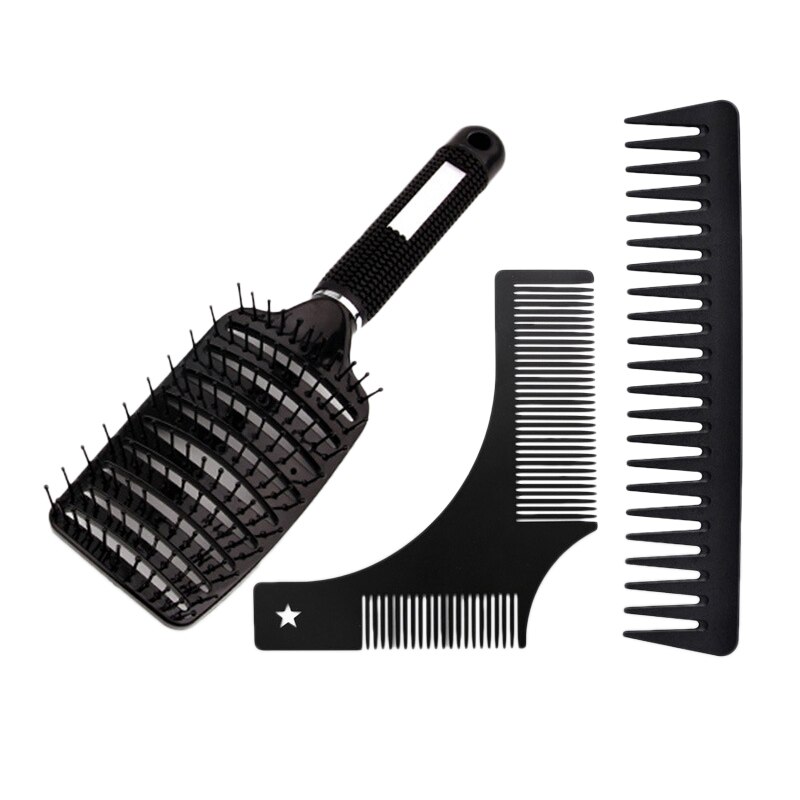 Meniscus Smooth Hair Comb ,Large Curved Comb,Stainless Steel Beard Comb,Hair Comb 3 Piece Set For Men Oil Comb: Default Title
