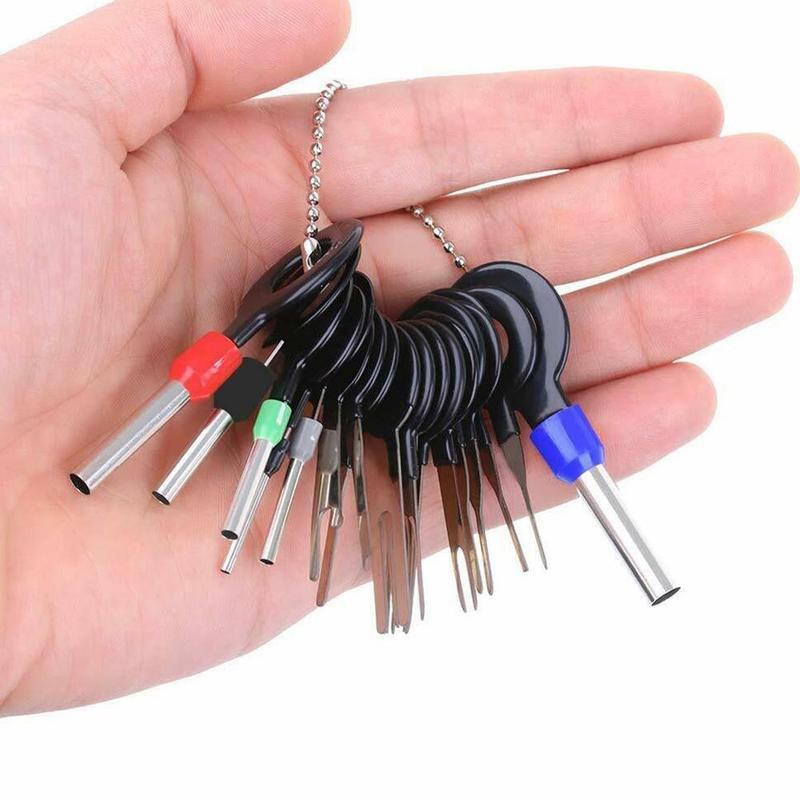 26pcs car plug terminal removal tool terminal pusher tool pick up harness terminal pin retract tool pin connector extractor term