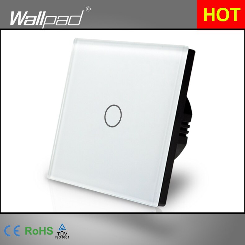 EU UK Dimmer Remote 110V-250V Wallpad White Glass Touch RF433 1 Gang Dimmer For LED Wireless Remote Wall Switch: White / Remote and Touch
