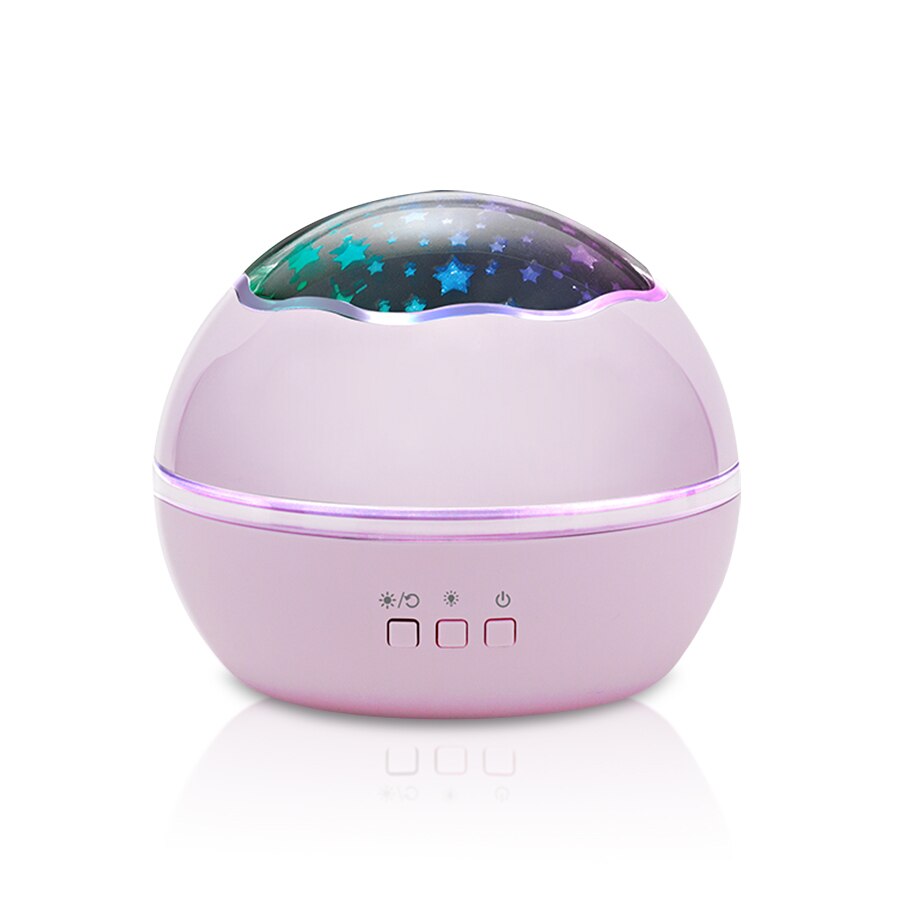 LED Night Light Projector Spin Sterrenhemel Star Ocean World Master Roterende Kinderen Kids Baby Slaap Romantische USB Lamp Projectie: Pink