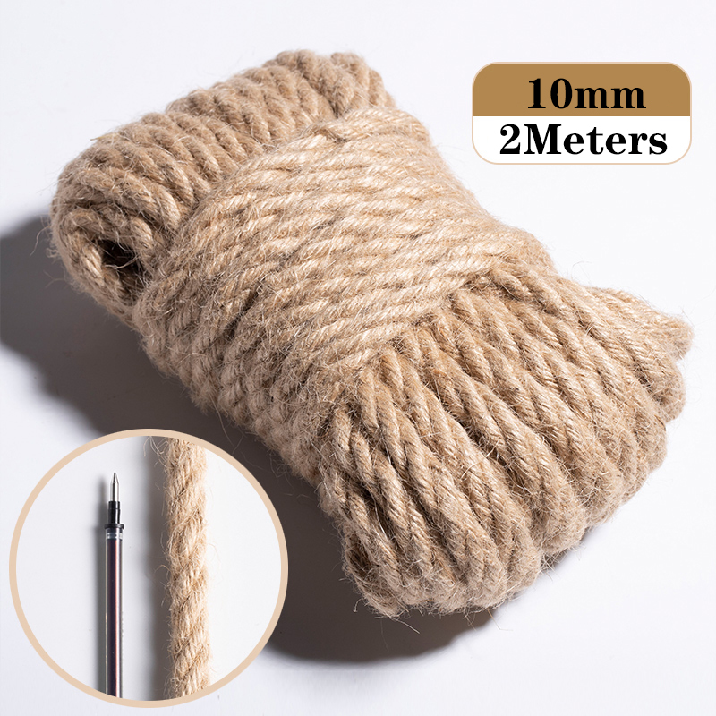 Cotton Macrame Cord Rope Twine 1/2/3/4/5/6/8/10mm DIY Macrame Rope Ribbon Crafts Twisted String Braided Handwork Home Decoration: Jute 10mm 2Meters