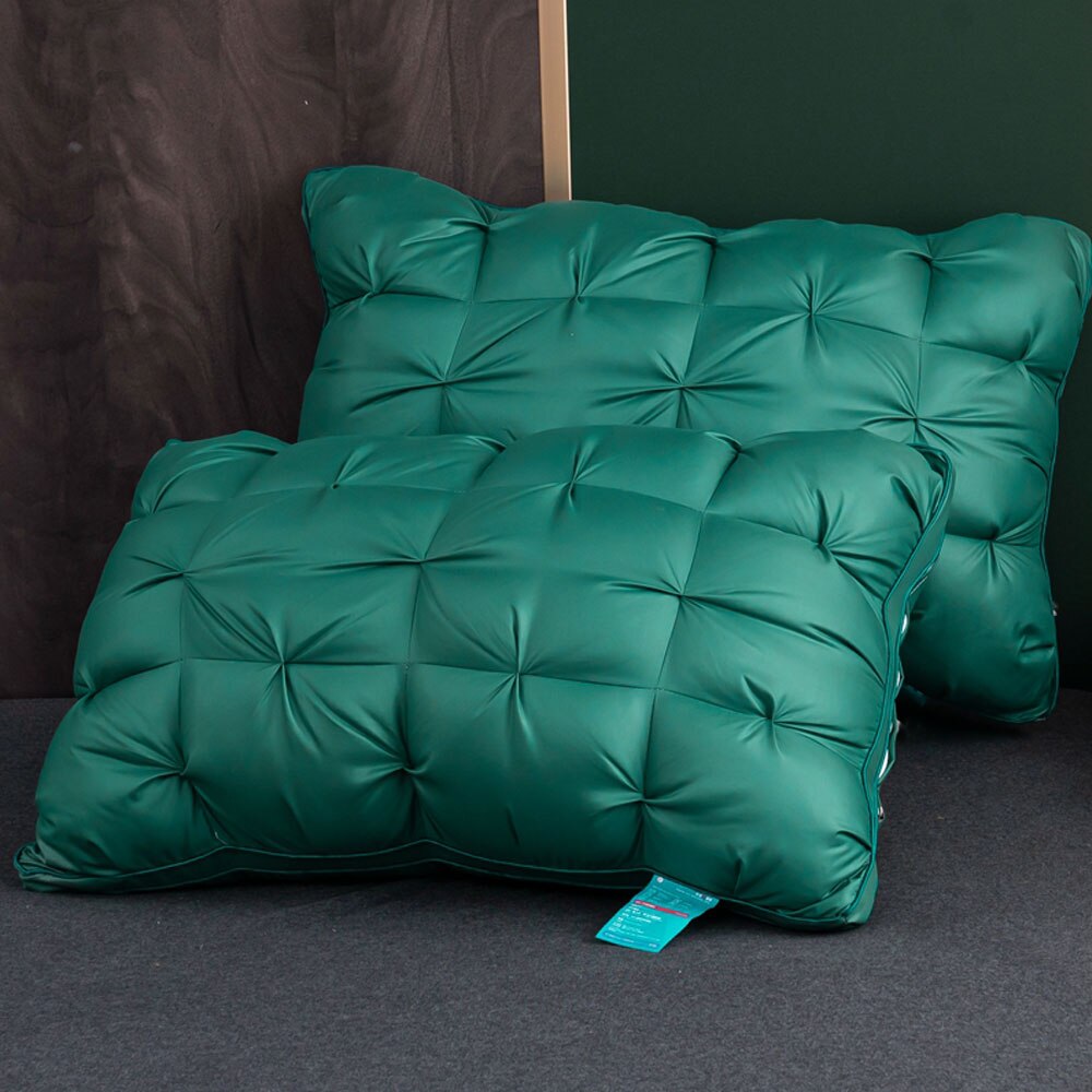 Coussin de sieste confortable à haute résilience, à fleurs tordues, pour la maison, l'hôtel, le bureau, pour étudiants, bon sommeil, soulage les muscles: Turquoise / 48x74cmx2pcs