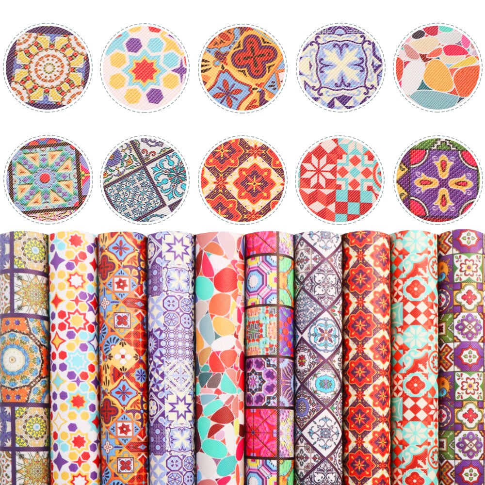 Assorted Printed Faux Leather Fabric For Sewing Artificial Synthetic PVC For DIY Bag Shoes Material Earrings Bows ,1Yc13592: 1103754001