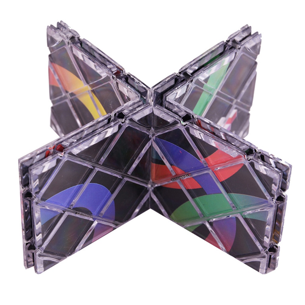 Mini 8 Panelen 3 Ringen Black Magic Vouwen Puzzel Cube Twisty Magico Professionele Magische Kubus Klassieke Speelgoed