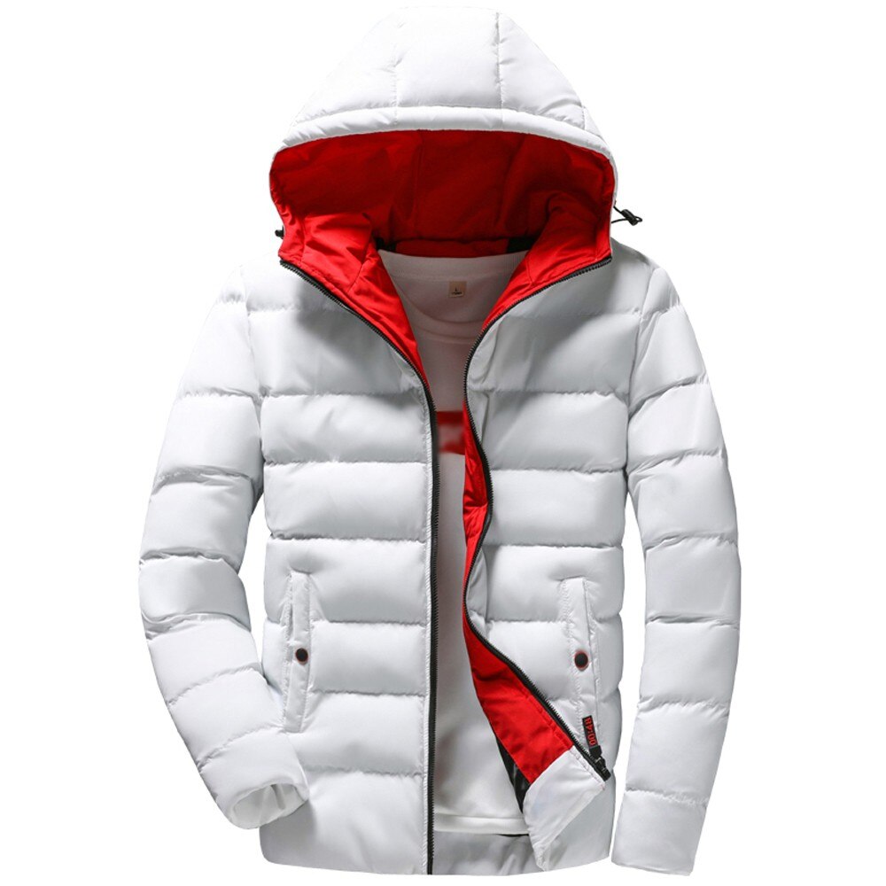 M -4xl miesten takki miesten vaatteet pojat rento lämmin hupullinen talvi vetoketju takki ulkovaatteet takki toppi  h111604: Valkoinen / L