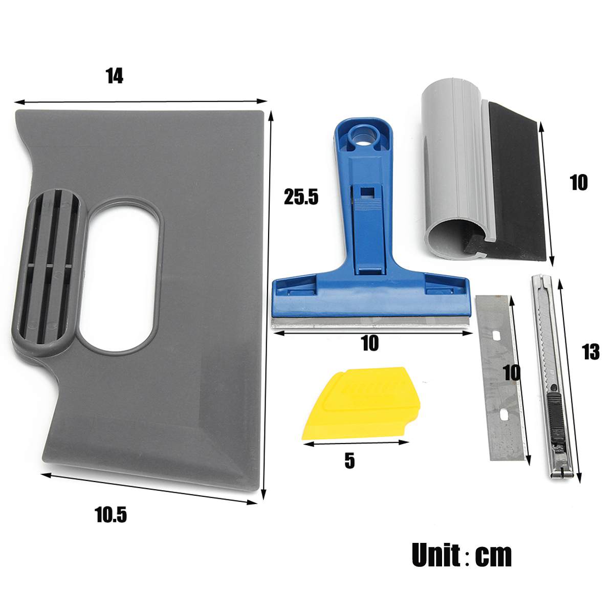 7 Pcs/Set Stainless Steel Car Vinyl Wrap Film Tools Sticker Wrapping Tool Auto Window Tint Foil Magnetic Stick Squeegee Scraper