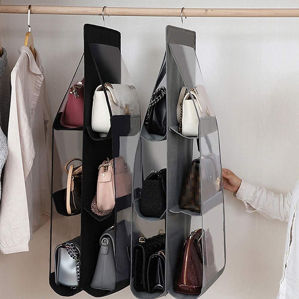 Handtaschen-Organizer zum Aufhängen, Geldbörsen-Organizer für Schrank-Organizer, Taschenaufbewahrung, Kleiderbügel, Oxford-Stoff, Schranktaschen-Organizer