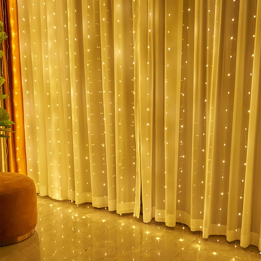 Guirnalda de luces USB Runto, guirnalda de luces de hadas para bodas, luz LED con control USB, decoración de habitación de de Navidad (sin control remoto)