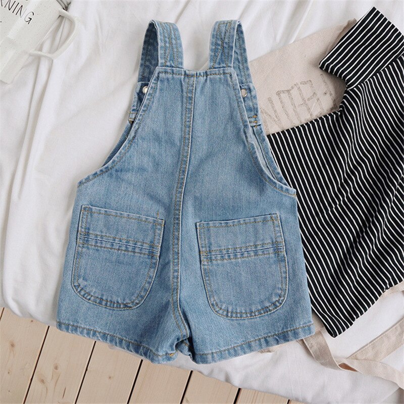 Enfants salopette pantalon décontracté enfant en bas âge enfants garçons filles solide pantalon bébé bleu clair Denim jarretelle pantalon Jean vêtements 1-6Y