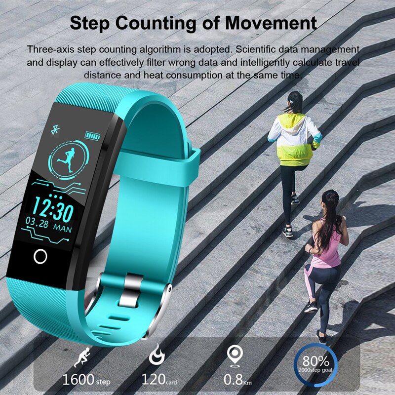 LIGE Smart Wath Sport Smart Bracelet Blood Pressure Heart Rate Monitoring Pedometer Information Call Reminder Fitness Watch Men