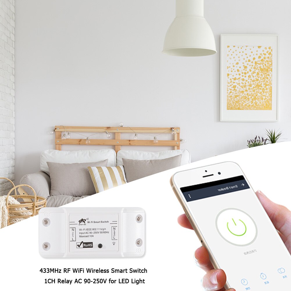433Mhz Rf Wifi Draadloze Smart Switch 220V Smart Home Elektrische Geschakelde Voor Led Licht