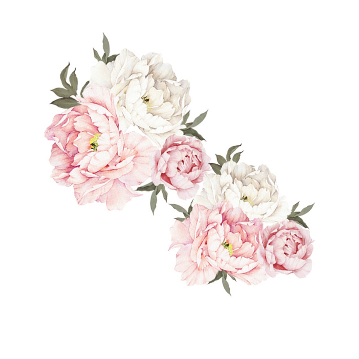 Autocollant mural pour pépinière en Rose de pivoine, autocollant décoratif pour chambre d'enfant, décoration pour la maison, amovible et étanche: A2