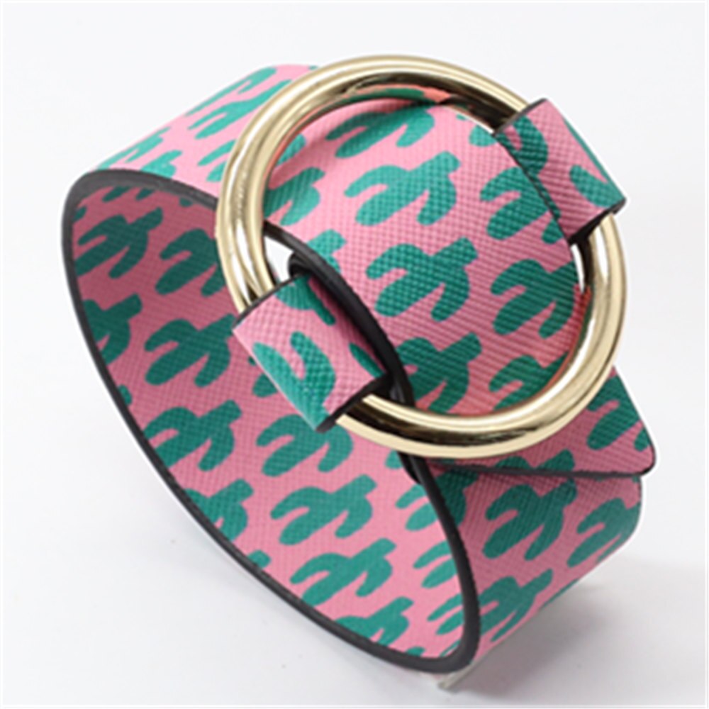 Cactus Wide Bangle Green Wristband Summer Beach Jewelry Chain Leather Bracelets For Women Cuff Bangle Female Party Jewelry: pink