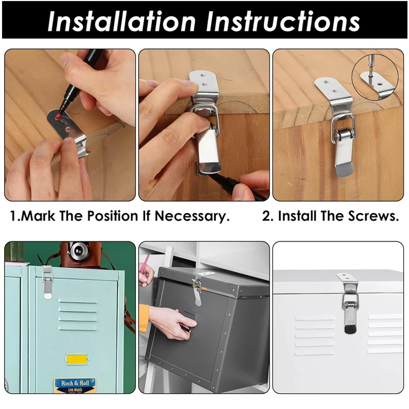 90° Duck-mouth Buckle Lock Wooden Boxes Hardware Closure Hasps Snap Lock Clamp Quick Release Latch for Suitcase Drawers Cabinet