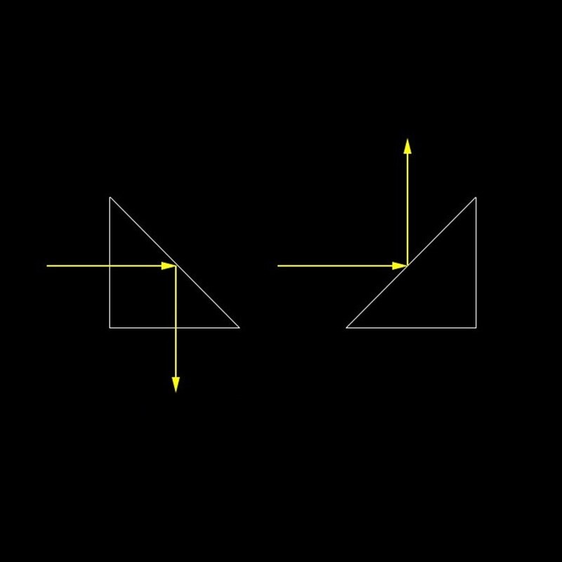 Isosceles Right Angle Prism 40x40x40mm Optical Glass Visual Image Measurement Total Reflection Triangular Prism Physical Optics