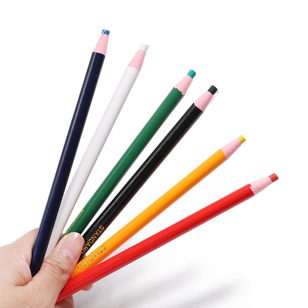 6 uds. De lápices de tiza de costura a medida, sin cortes de colores, pluma marcadora de tela para Sastre, accesorios de costura, tiza para costura, lápiz para ropa