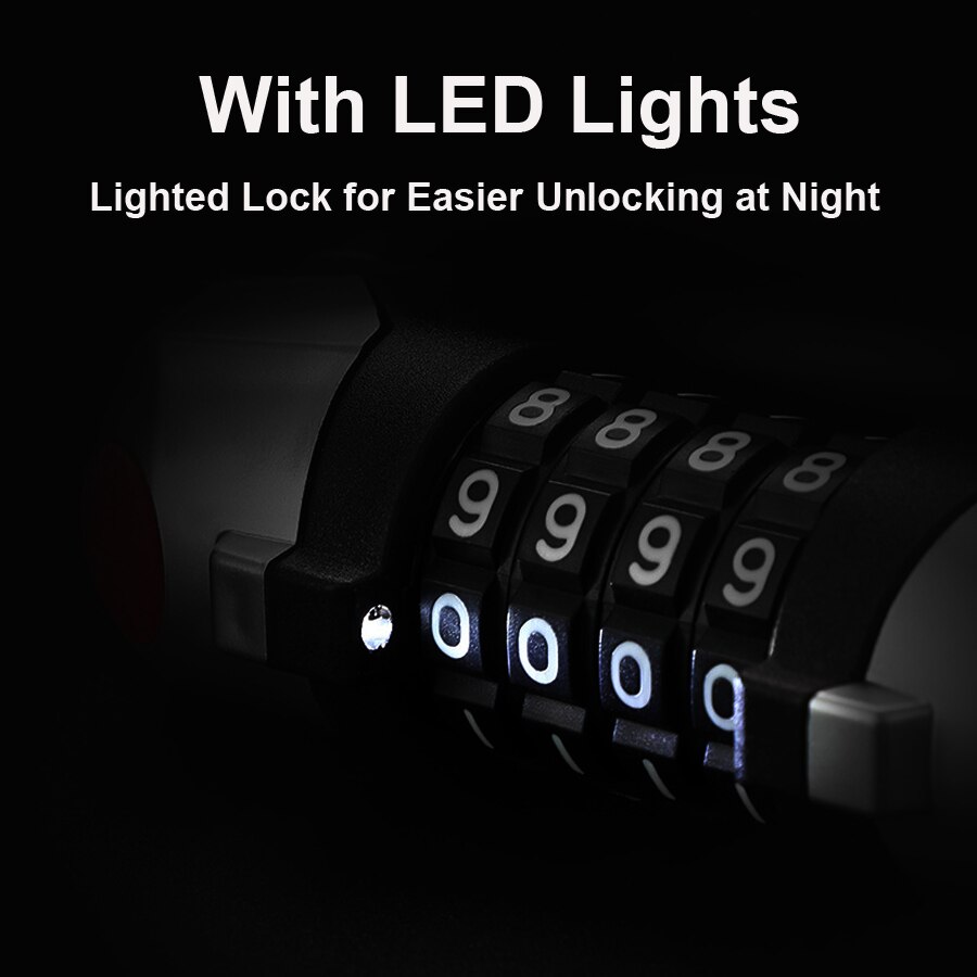 NEWBOLER LED Bicycle Lock MTB Road Bike Wheel Lock Anti-theft Motorcycle Scooter Cycling Password Lock Mount Bicycle Accessories