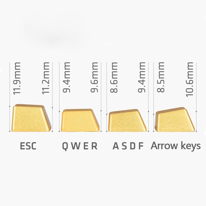Teclado mecánico sin palabras reemplazable, teclas de Metal, casquillo de tecla de eje cruzado de flecha ESC QWERASDF