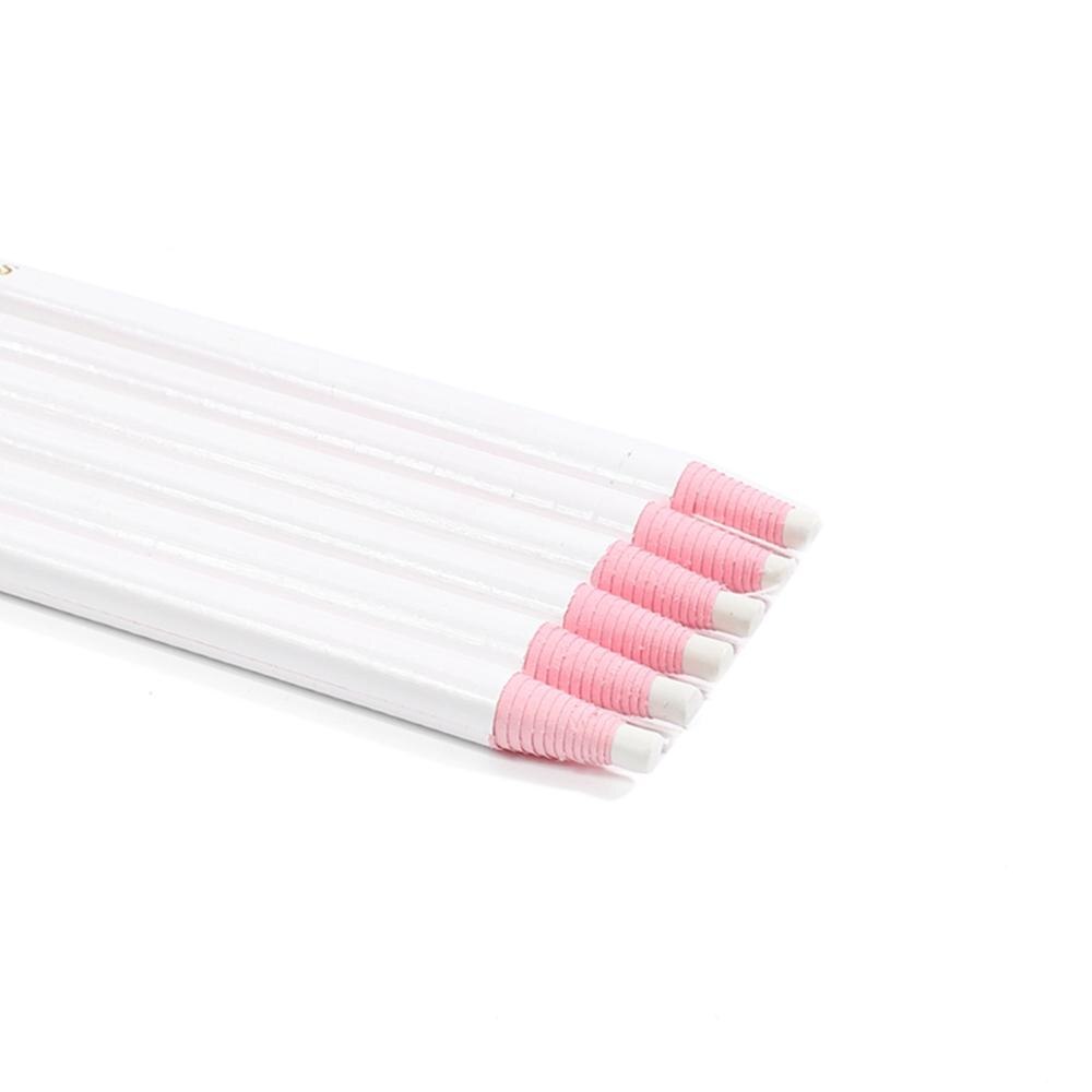 6 uds. De lápices de tiza de costura a medida, sin cortes de colores, pluma marcadora de tela para Sastre, accesorios de costura, tiza para costura, lápiz para ropa: White