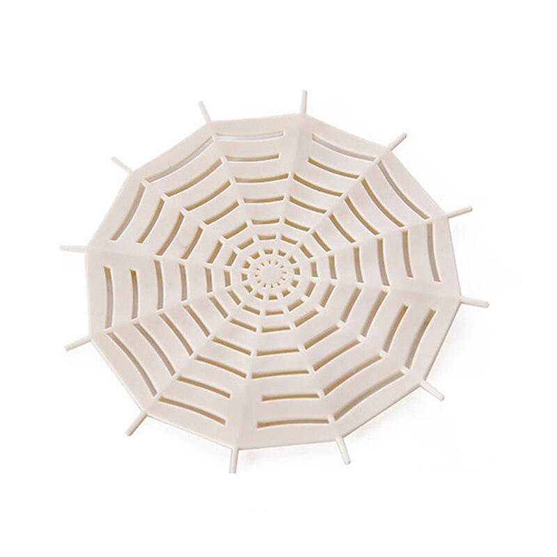 Filtre évier Et Lavabo - 2 Pièces - Forme Toile D'araignée Souple - Avec Ventouse - Anti-cheveux - Pour Salle De Bain Et Cuisine - Beige - 12