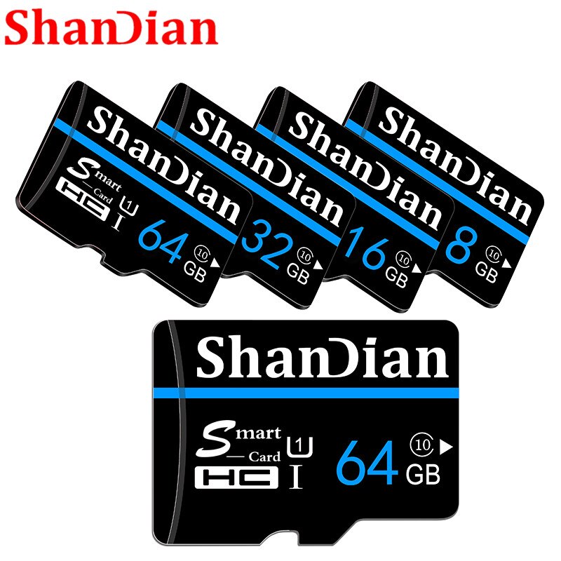 Shandian Tarjeta Micro Sd Tf Geheugenkaart 8Gb 16Gb 32Gb 64Gb Micro Sd Cartao De Memoria micro Mini Card + Adapter