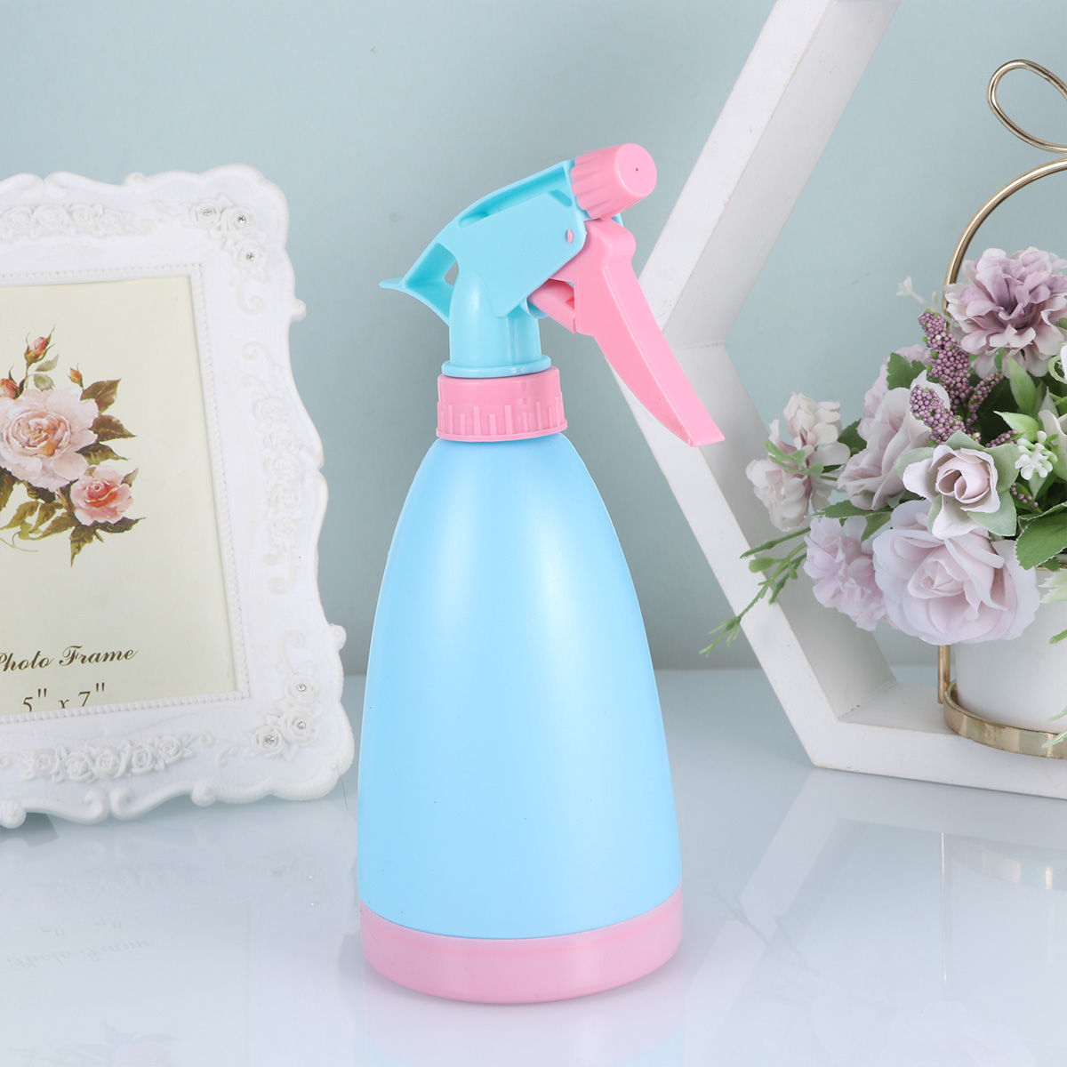 Hand Press Bottle Portable Useful Durable Plastic Bottle Storage Container Big Capacity Plastic Bottle for Home School: Blue