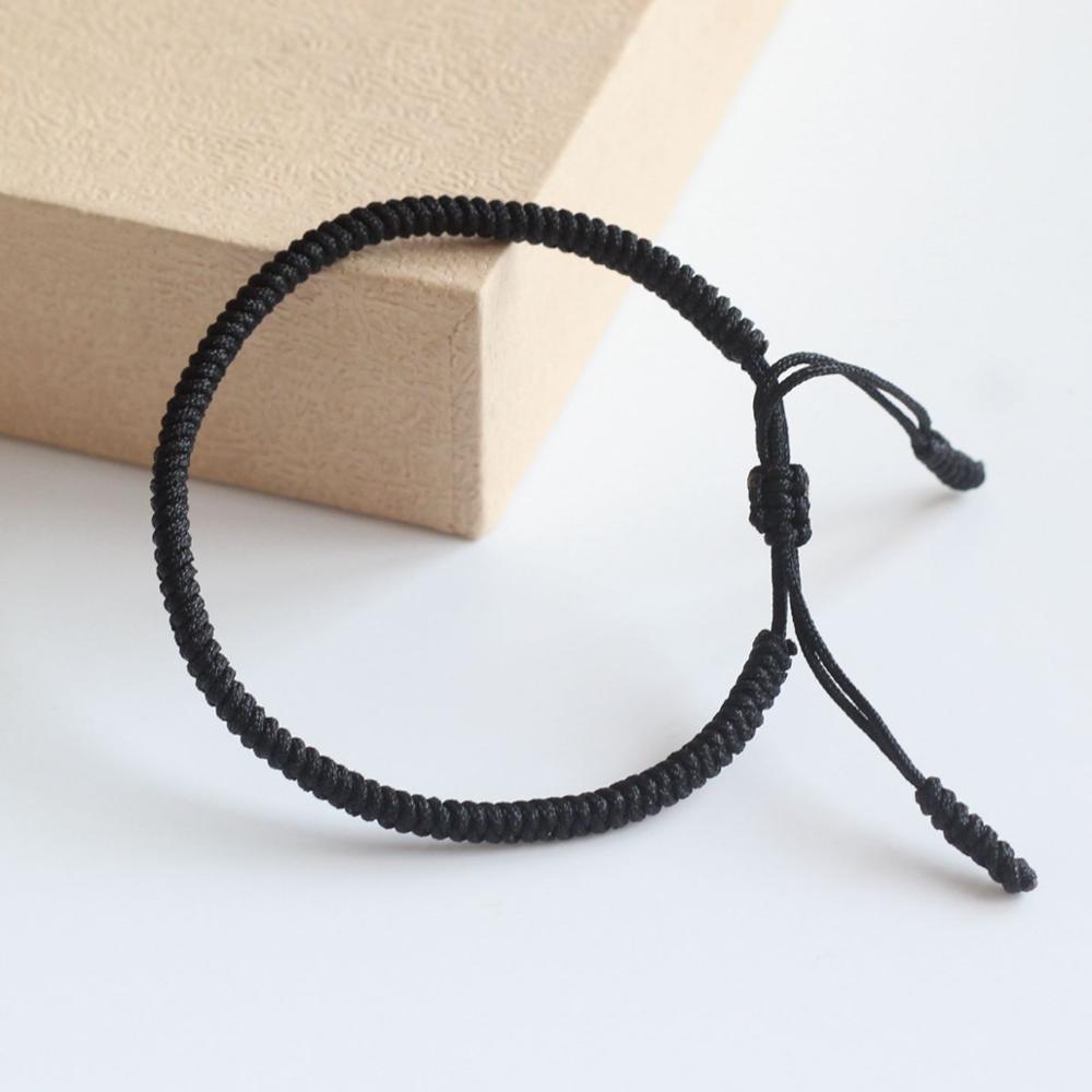 Tibetaanse boeddhistische handgemaakte knopen gelukskoord armband unisex boeddhistische sieraden maat verstelbaar dropshipping: Titanium geplateerd