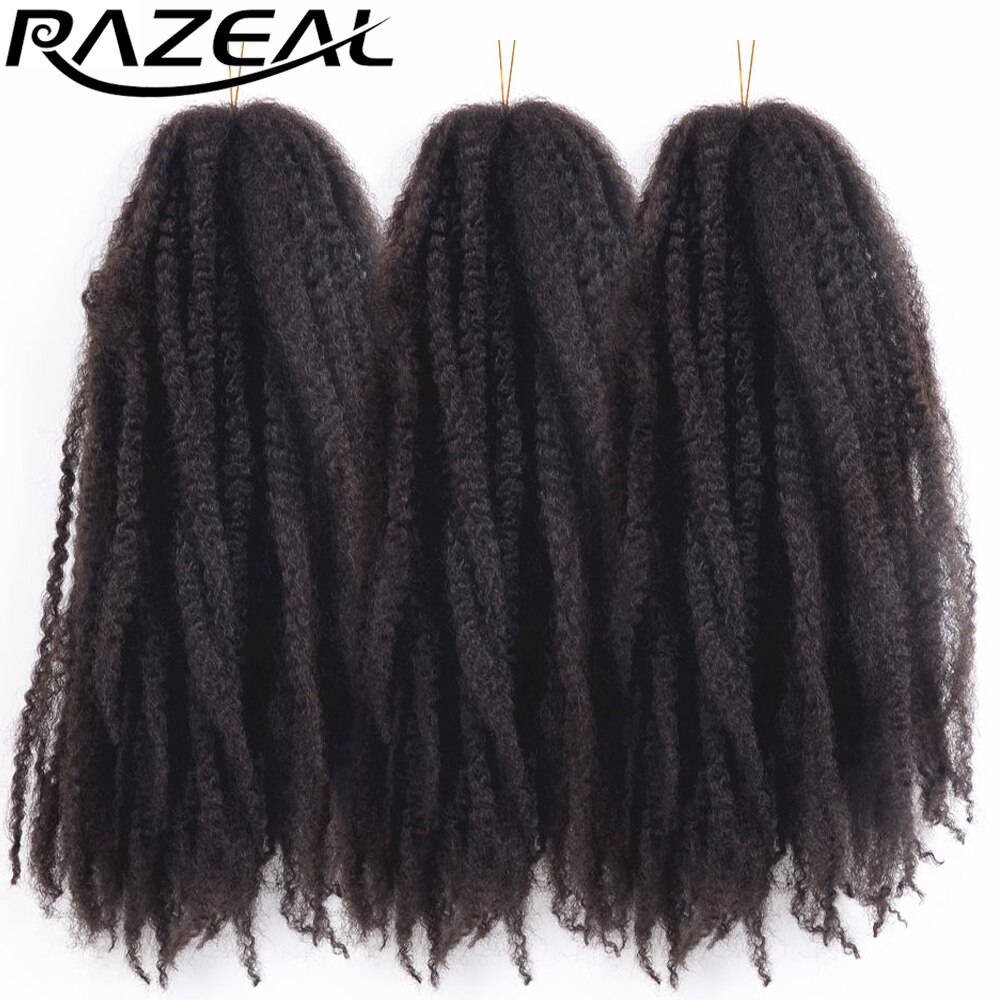 Razeal 5 pakker 18 " afro kinky marley fletninger hår hæklede fletninger syntetisk fletning hår extensions høj temperatur fiber