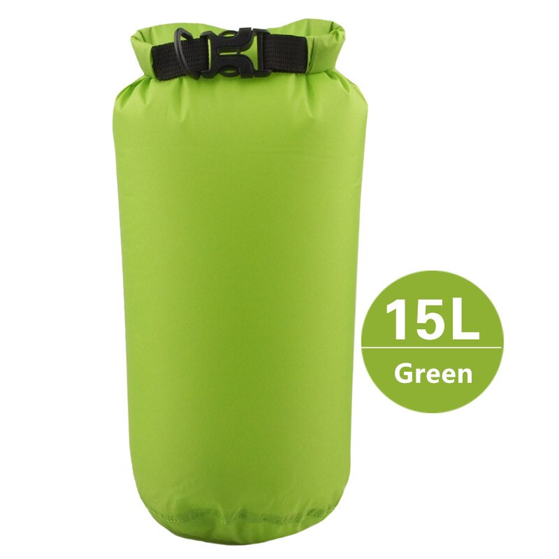 15L utdoor Drifting seco impermeable bolsa saco impermeable flotante bolsas de engranaje seco para la navegación pesca descenso de ríos natación: green