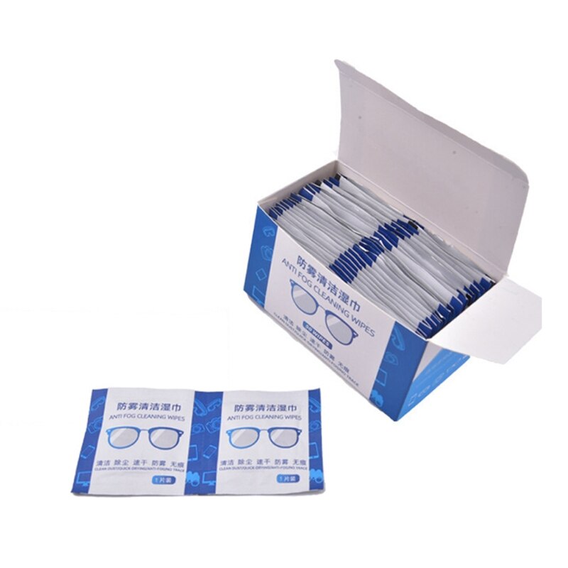 50 Stuks Anti-Fog Doekjes Voor Bril Bevochtigd Antifog Lens Vegen Individueel Verpakt Wegwerp Defogger Lenzenvloeistof Doekjes