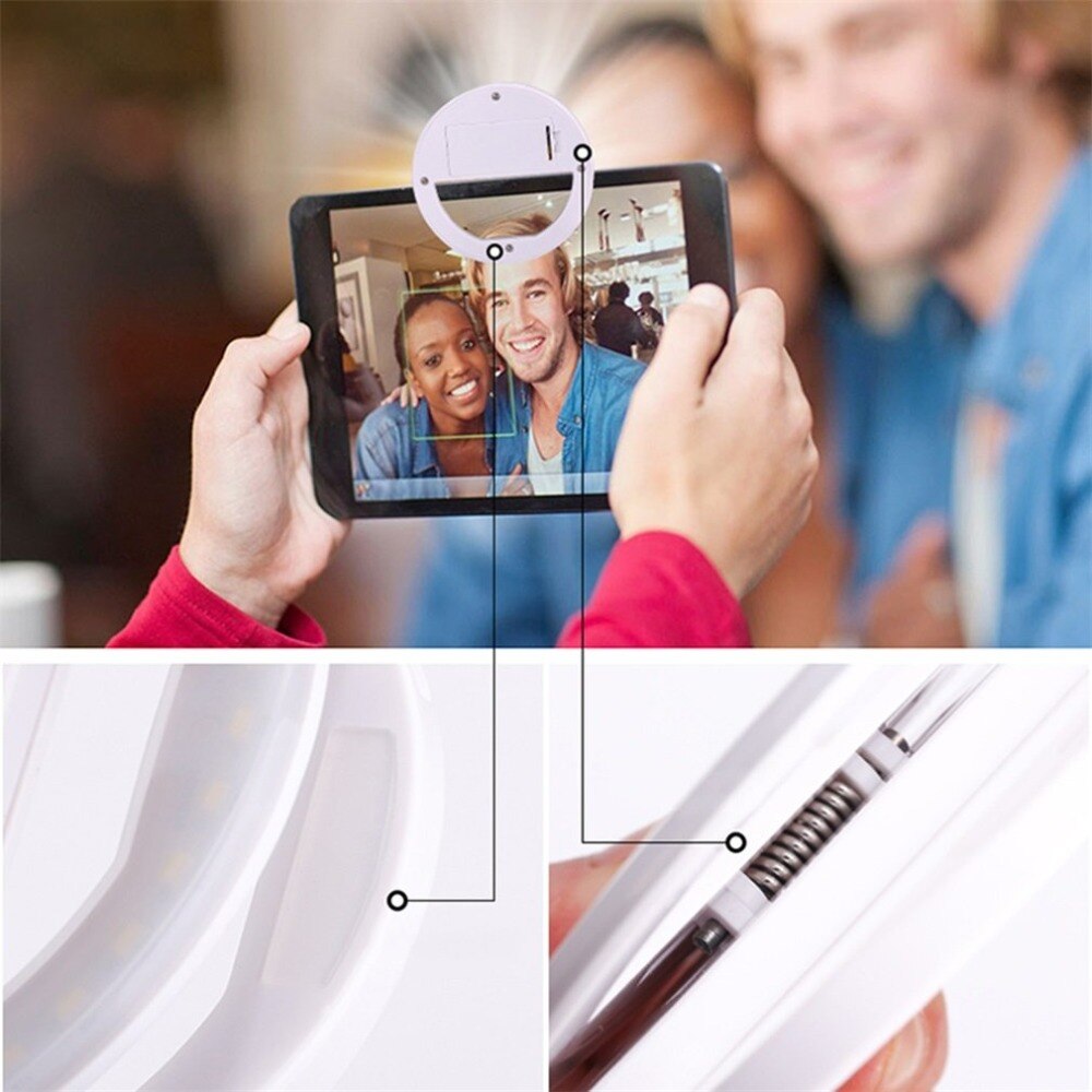LED de Selfie d'agrafe de lumière de téléphone Portable Flash automatique pour le Smartphone de téléphone Portable