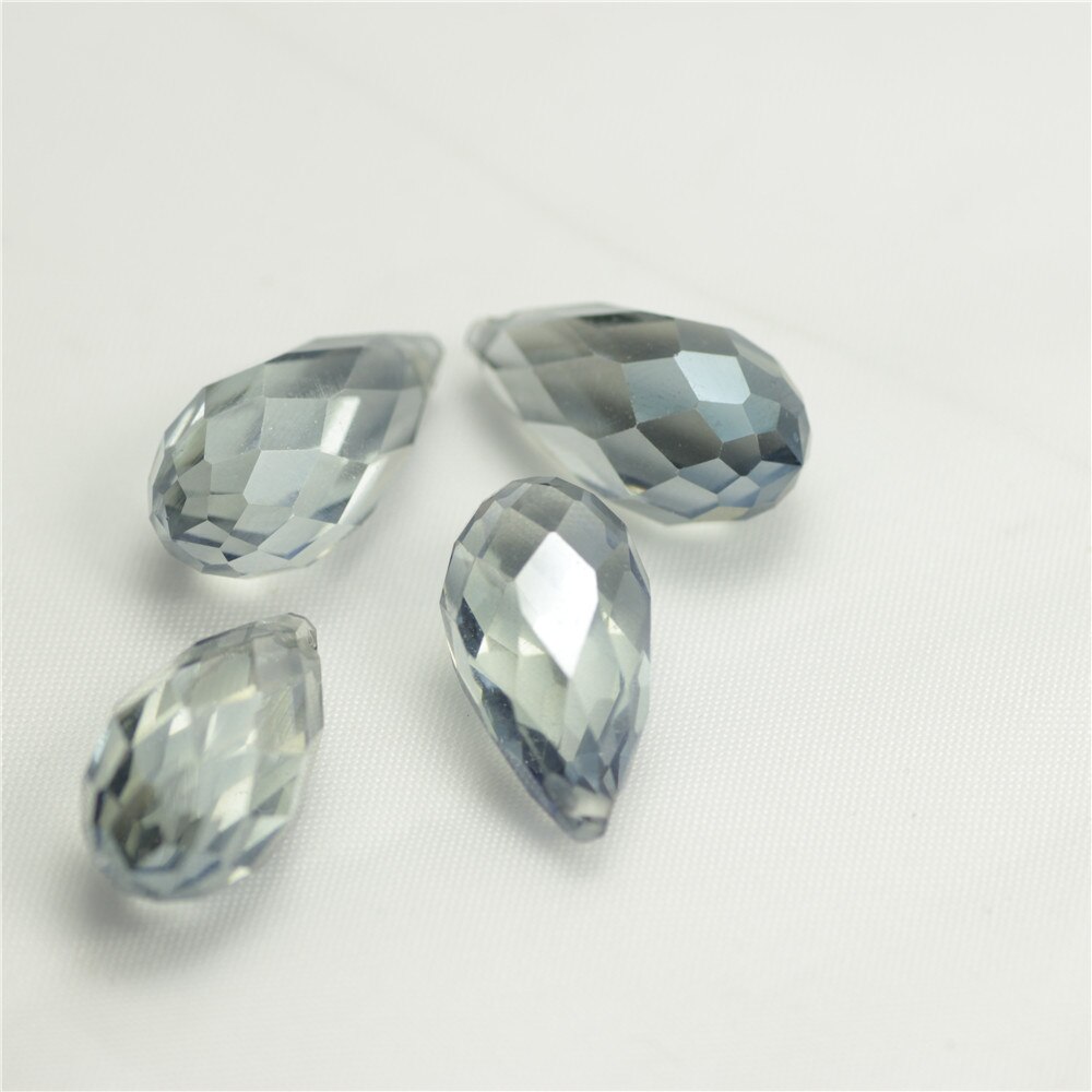 5pcs 12x25mm Charms Crystal Teardrop Bead Faceted Glass Beads Jewelry Womens Accessories Necklace Earring Pendants: light yellow