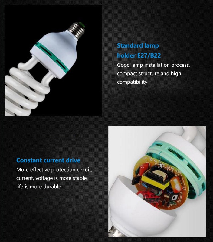 85W 125w, tubo espiral de alta potencia, ahorro de energía, protección ambiental, Bombilla E27, bombillas de iluminación para el hogar y el dormitorio