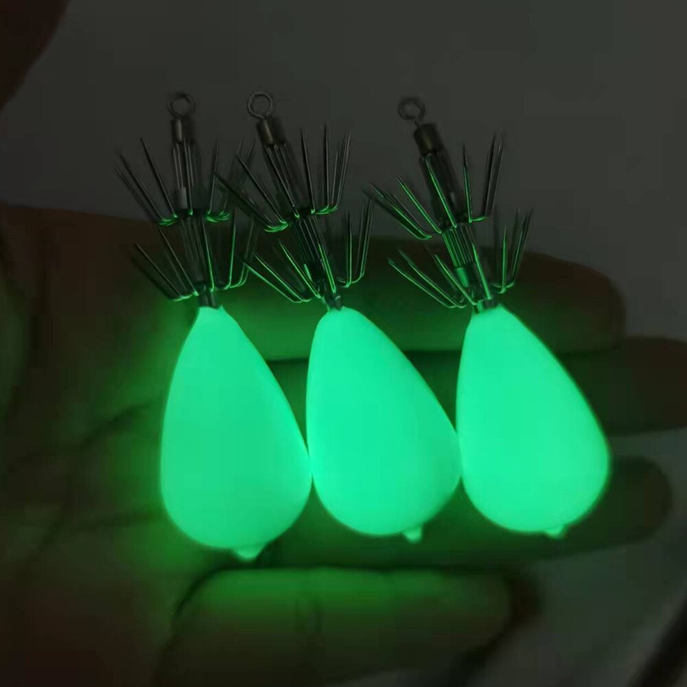 Anzuelo de calamar giratorio luminoso de doble capa, anzuelo de pesca que brilla en la oscuridad, Jig de pulpo, accesorios de aparejos de pesca