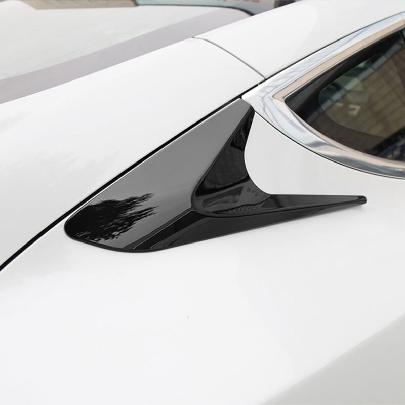 for Tesla Model 3 Rear Side Window Splitter Spoiler Side Fender Cover Trim Stickers Glossy Black