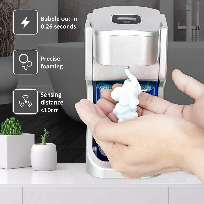 Bathroom and kitchen soap dispenser infrared motion sensor, automatic induction, smart foam hand sanitizer, household sink soap