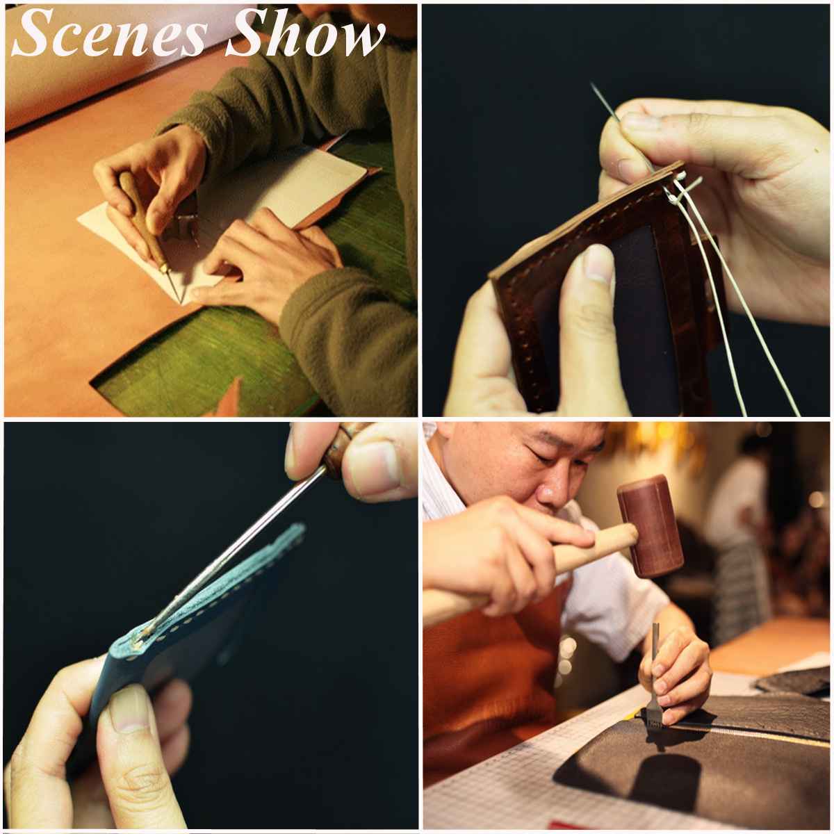 48 pièces en cuir artisanat outils Kit maison couture couture poinçon sculpture travail selle maroquinerie accessoires