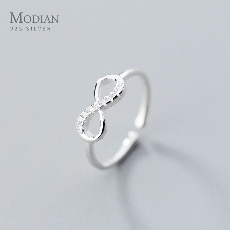 Modian Symbolize Love Mobius Sterling Silver 925 Infinite Love Ring for Women Free Size Ring Fine Jewelry Valentine's