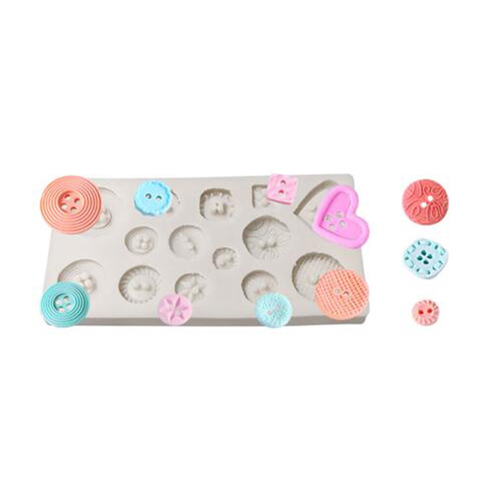 Silikone knap former kageform gør det selv fondant chokolade småkage is silikone form fondant slik form bagning kage dekorationsværktøj